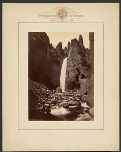 Tower Falls, 115 fot av William Henry Jackson