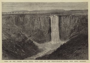 Falls vid Umgeni-floden, Natal, med läger för det nittiosjunde regementet (Royal West Kent)