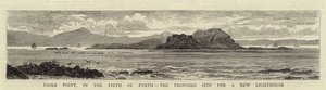 Fidra Point, i Firth of Forth, den föreslagna platsen för en ny fyr av William Henry James Boot