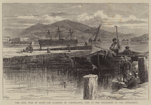 Inbördeskriget i Spanien, hamnen i Carthagena, nu i upprorsmakarnas besittning av William Henry James Boot