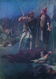 David sparer Saul, från The Bible Picture Book utgiven av Thomas Nelson, c.1950 av William Henry Margetson
