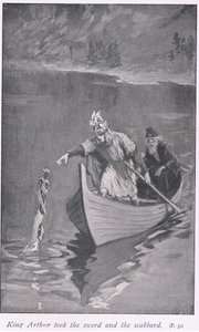 Kung Arthur tog svärdet och skidan av William Henry Margetson