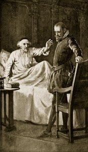 Knox på sin dödsbädd, november 1572, illustration från 