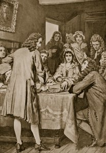Paterson förklarar Darien Scheme i Edinburgh, 1694, illustration från 