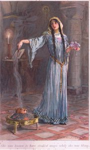 Hon var känd för att ha studerat magi medan hon växte upp i nunneklostret av William Henry Margetson