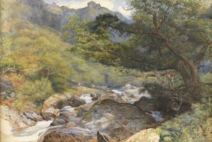 På Lyn, North Devon (wc förhöjd med kroppsfärg och gummi arabicum)