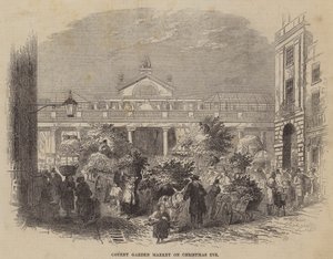 Covent Garden Market på julafton av William Henry Pike