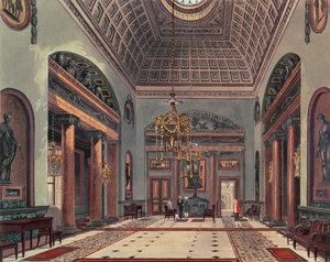 Hall of Entrance, Carlton House från Pynes Royal Residences, 1818 av William Henry Pyne