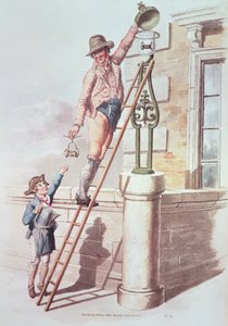 Lamplighter från "Costume of Great Britain", 1805 (tryck) av William Henry Pyne