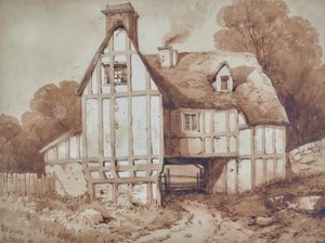 Gamla hus i Penshurst, Kent av William Henry Stothard