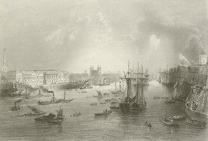 Londons hamn av William Henry after Bartlett