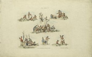 Camp Scenes, 1803 (färgad etsning) av William Henry after Pyne