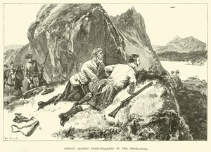 Prince Albert Deer-Stalking in the Highlands (gravyr) av William Heysham (after) Overend