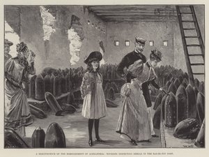En reminiscens av bombardementet av Alexandria, turister som inspekterar snäckor i Ras-el-Tin Fort