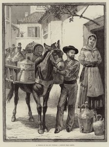 En försäljare av olja och vinäger, en skiss från Lissabon av William Heysham Overend