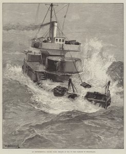 En experimentell kryssning, HMS Hecate till sjöss på sin passage till Helgoland