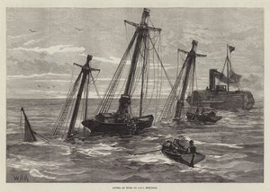 Dykare i arbete på HMS Eurydice av William Heysham Overend