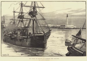 HMS Sultan utanför Ras-el-Tin, eller Lighthouse Fort, Alexandria