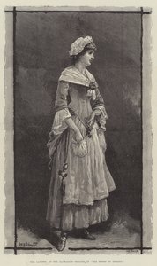 Mrs Langtry, på Haymarket Theatre, i She Stoops to Conquer av William Heysham Overend