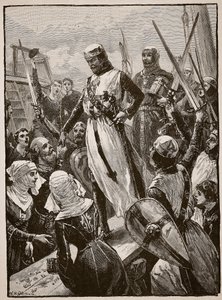 Mottagning av Richard när han återvände från kontinenten, illustration från "Cassell