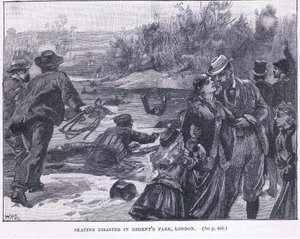 Skridskokatastrof i Regents Park, London 1868 AD