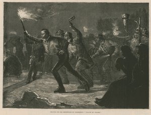Åka skridskor på Serpentinen med ficklampa (gravyr) av William Heysham Overend