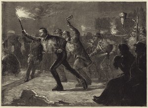 Åka skridskor på Serpentinen med ficklampa (gravyr) av William Heysham Overend
