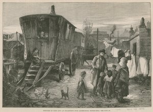 Skisser av Gipsy Life; Ett läger nära Latimer Road, Notting Hill (gravyr) av William Heysham Overend
