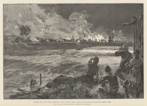 Stanleys Emin Pasha Relief Expedition, araber som plundrar en infödd by på Aruwimi, mittemot Yambuya Camp av William Heysham Overend