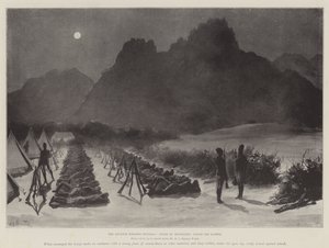 Framryckningen mot Dongola, Sonki by Moonlight, inne i Zareba av William Heysham Overend