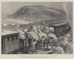 Framryckningen mot Dongola, det befästa lägret i Sarras, som kröner en kulle på Nilens strand.