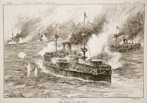 Slaget vid Yalu-floden, 1894, illustration från "Battles of the Nineteenth Century" av Archibald Forbes, G.A. Henty och major Arthur Griffiths.