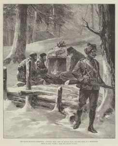 The Black Mountain Expedition, Officers Mess, läger vid Akhund Baba, 9100 fot högt, i en snöstorm