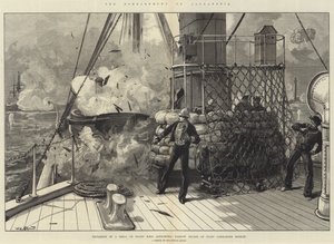 The Bombardment of Alexandria, Explosion of a Shell on Board HMS Alexandria, Narrow Escape of Staff Commander Hosken