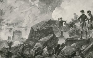 Britternas förstörelse av de spanska batterifartygen vid Gibraltar av William Heysham Overend