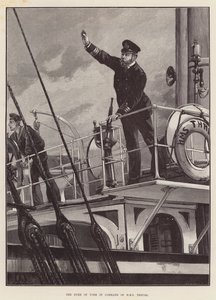 Hertigen av York i befäl över HMS Thrush av William Heysham Overend