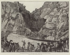 Khartoum-expeditionen, på ökenmarschen, lägre brunn vid brunnarna i Gakdul
