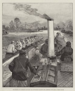 Oxford och Cambridge Boat-Race, Mr Muttlebury coachar Cambridge Crew från en Steam Launch