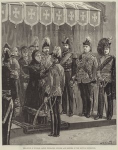 Drottningen på Windsor Castle dekorerar officerare och soldater från den egyptiska expeditionen av William Heysham Overend