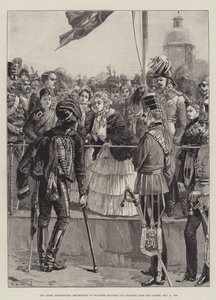 Drottningen delar ut dekorationer till sårade officerare och soldater från Krim, 21 maj 1856
