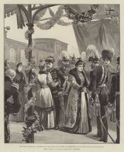 Det kungliga äktenskapet, mottagandet av hertigen och hertiginnan av Edinburgh och prinsessan Marie på Sigmaringen