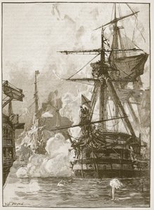 Den ryska attacken mot Sinope, illustration från "Cassell