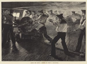 Prova Range, en Sketch ombord på en Man-of-War av William Heysham Overend