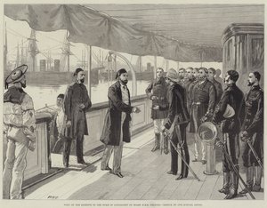Khedivens besök hos hertigen av Connaught ombord på HMS Helicon av William Heysham Overend