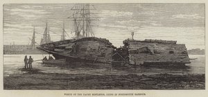 Vraket av båten Mistletoe, som ligger i Portsmouths hamn av William Heysham Overend