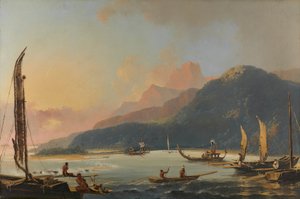 En utsikt över Matavai Bay på ön Otaheite [Tahiti]