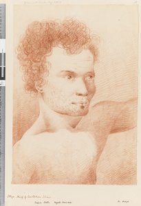 Sida 24a Otago, hövding på Amsterdamön, 1768-75 (röd och vit krita) av William Hodges