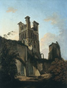 Ruinerna av Llanthony Abbey (olja på duk) av William Hodges