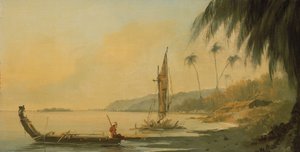 Utsikt från Point Venus, ön Otaheite (Tahiti) av William Hodges