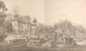Vy över en del av staden Benares av William Hodges